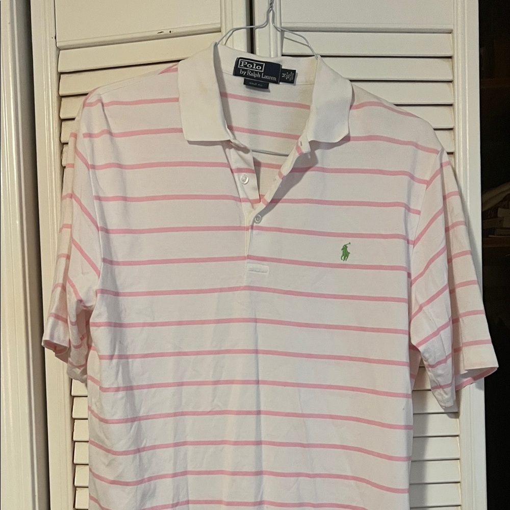 Polo by Ralph Lauren Pink and White Striped Shirt